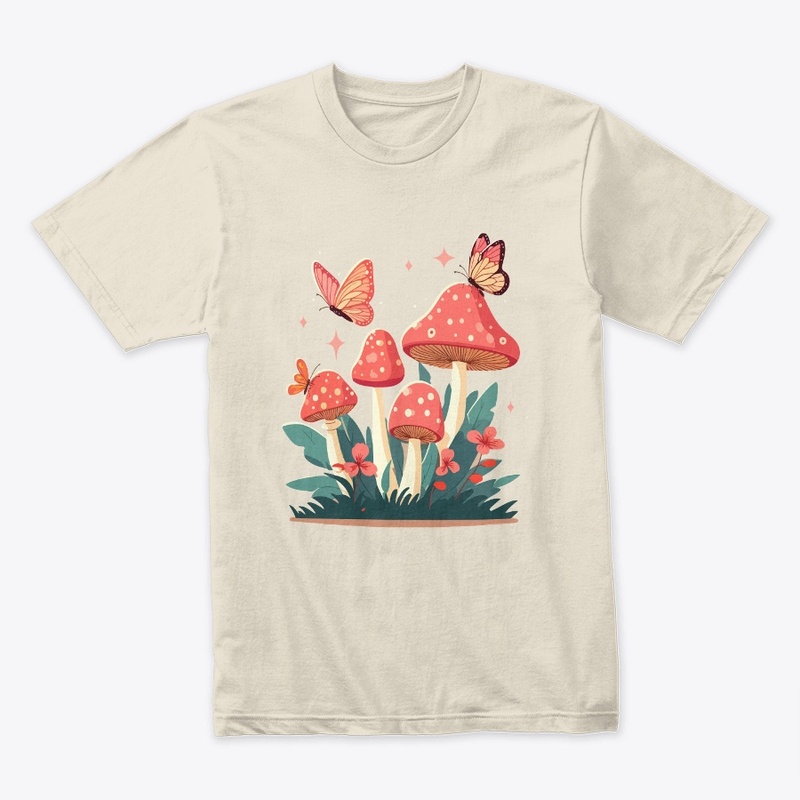 Mushroom and Butterfly T-Shirt