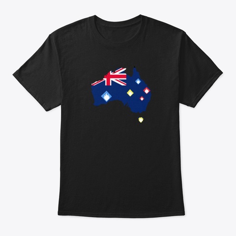 Australian Flag Bushfire Edition Black T-Shirt Front