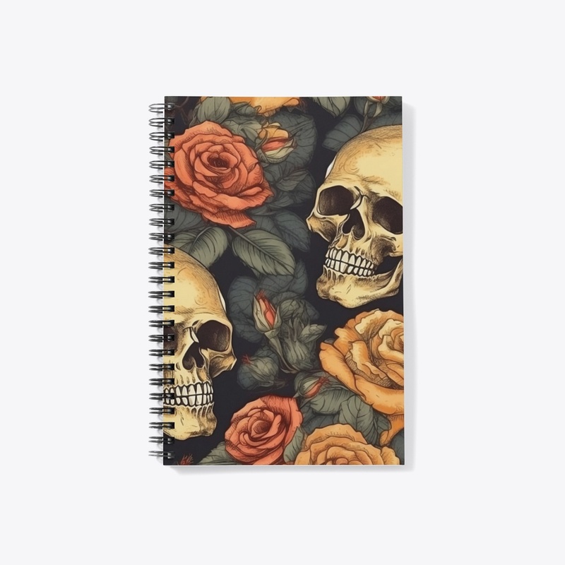 Skull and Roses All Over Print 