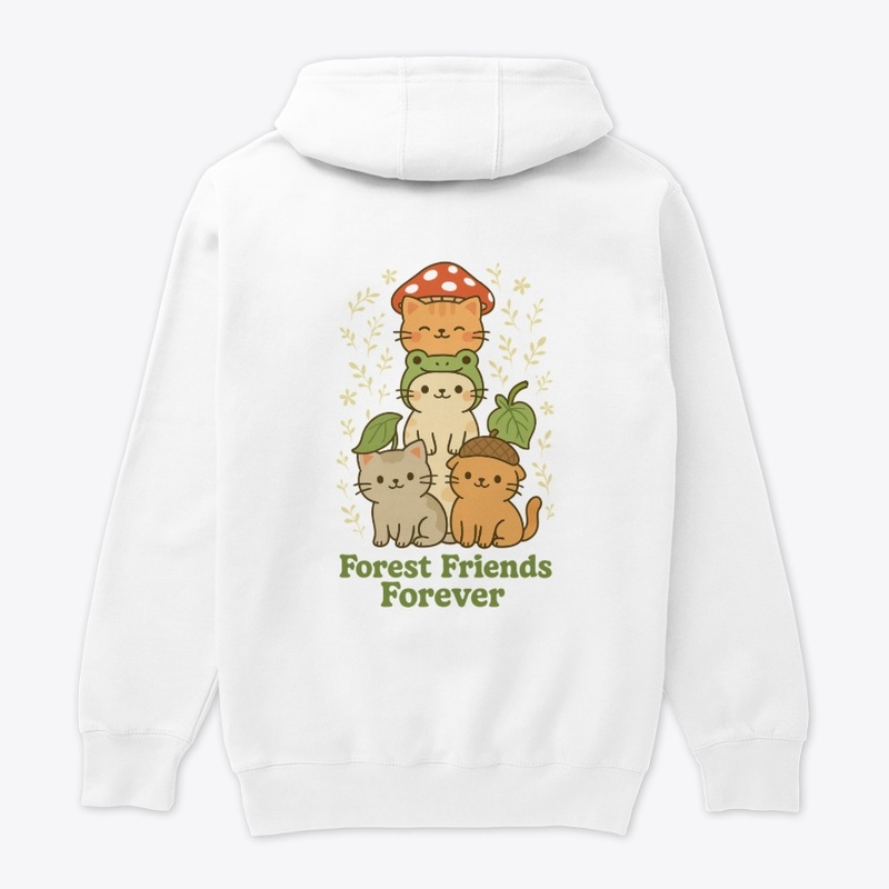 Forest Friend - Cute Frog Hat Cat Tee