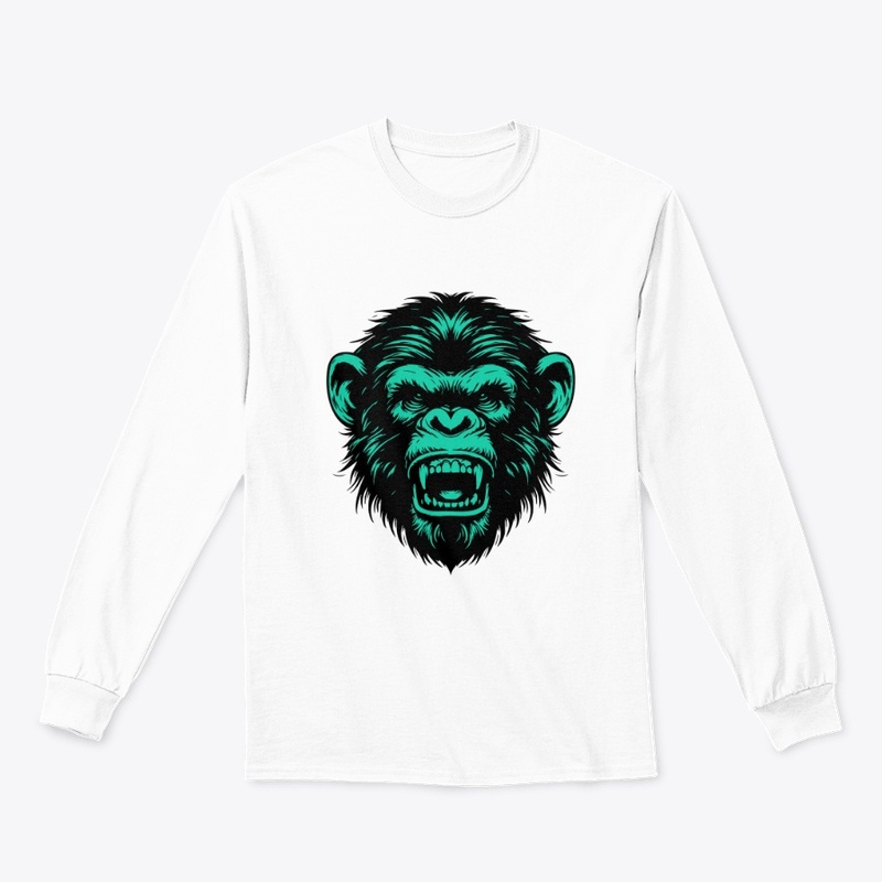 Angry Chimpanzee Head Art