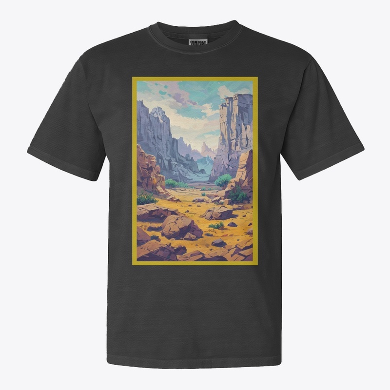 Abstract desert landscape with cactus