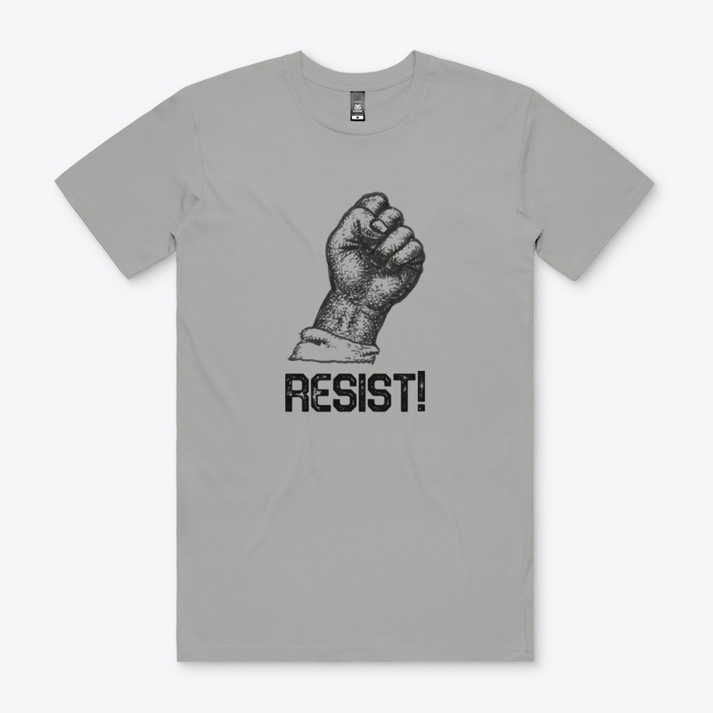 A Raised Fist with the Word Resist