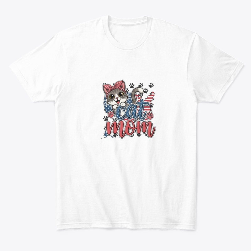 Patriotic Cat Mom - USA Flag Cat