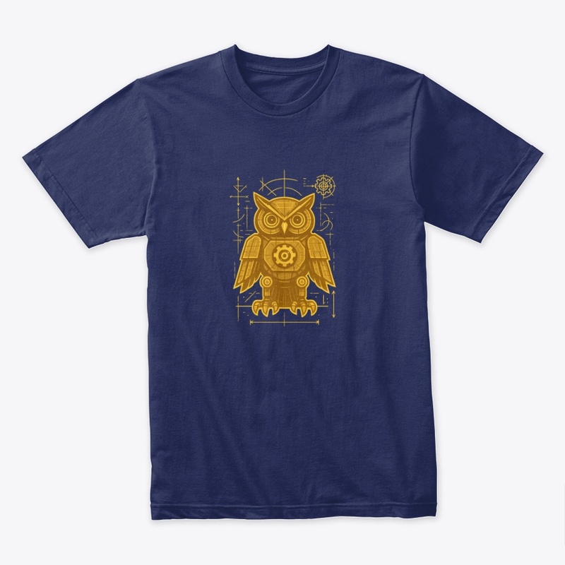 The MechOwl – Cyber Wisdom Blueprint Tee