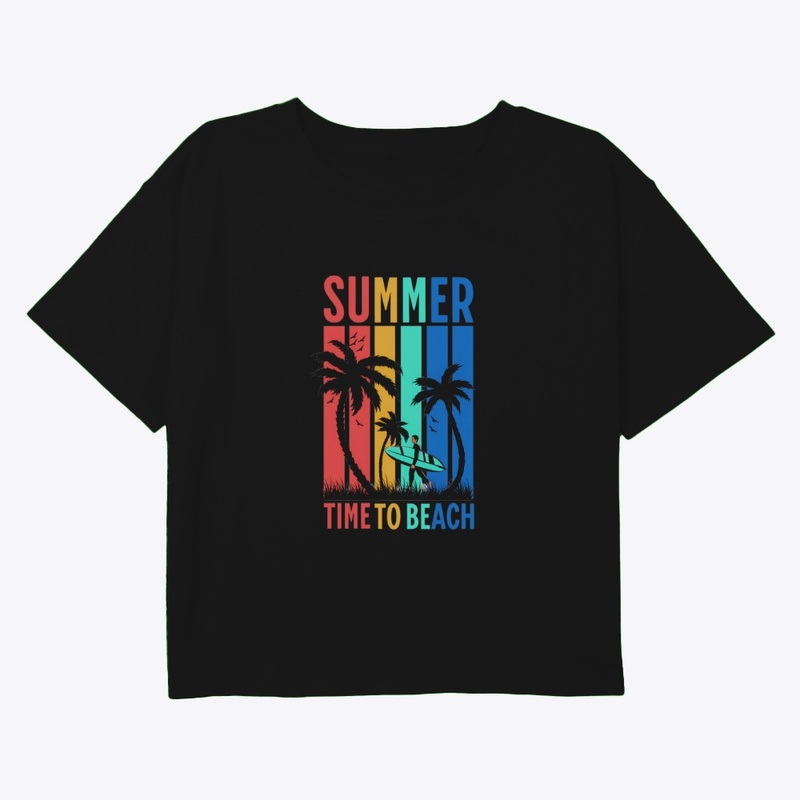 Retro Summer Time to Beach Surf Design