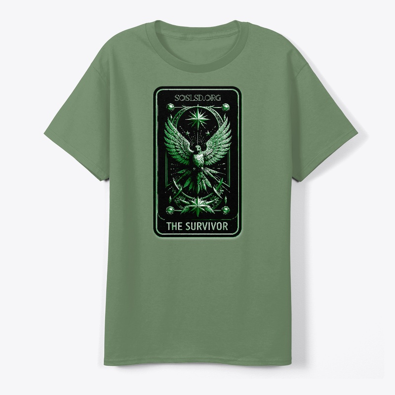 Survivor Tarot printed tee in mint green