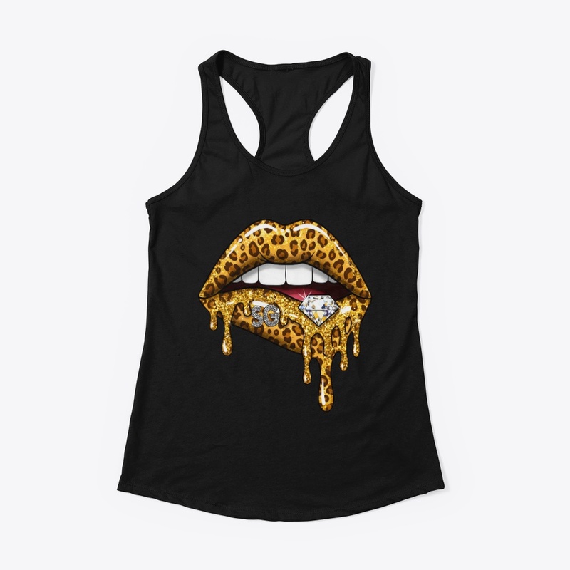 Leopard Lips Diamond Gold Drip