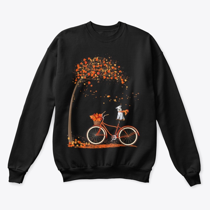 Dog Leaf Fall Autumn Cycling Shirt