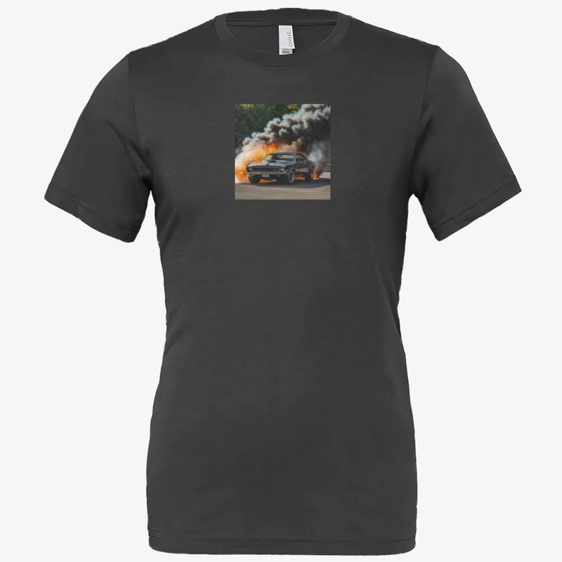 "Blazing Muscle - Classic Car on Fire 