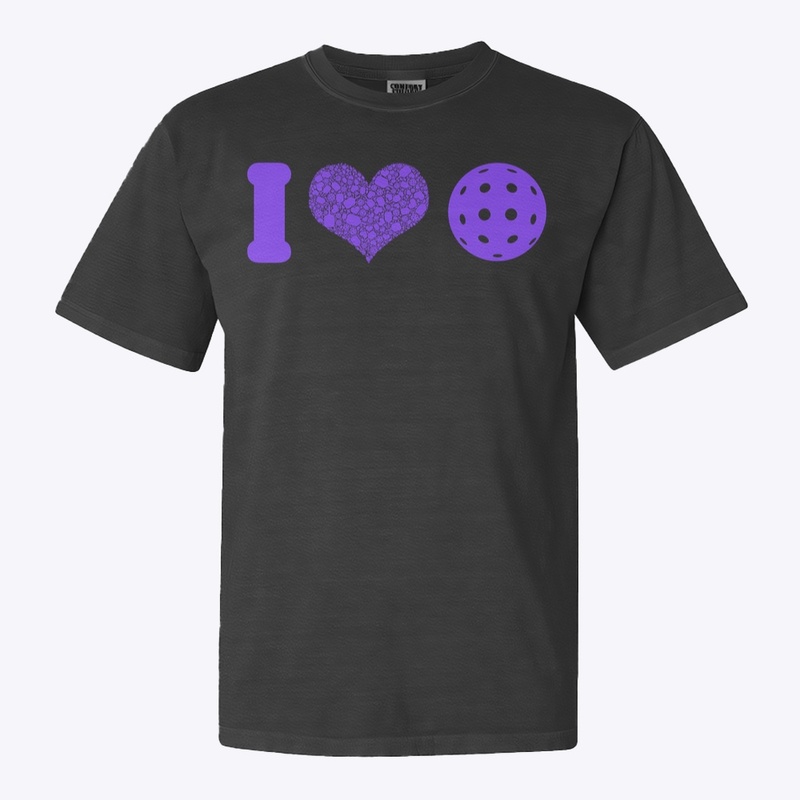I heart pickleball electric purple