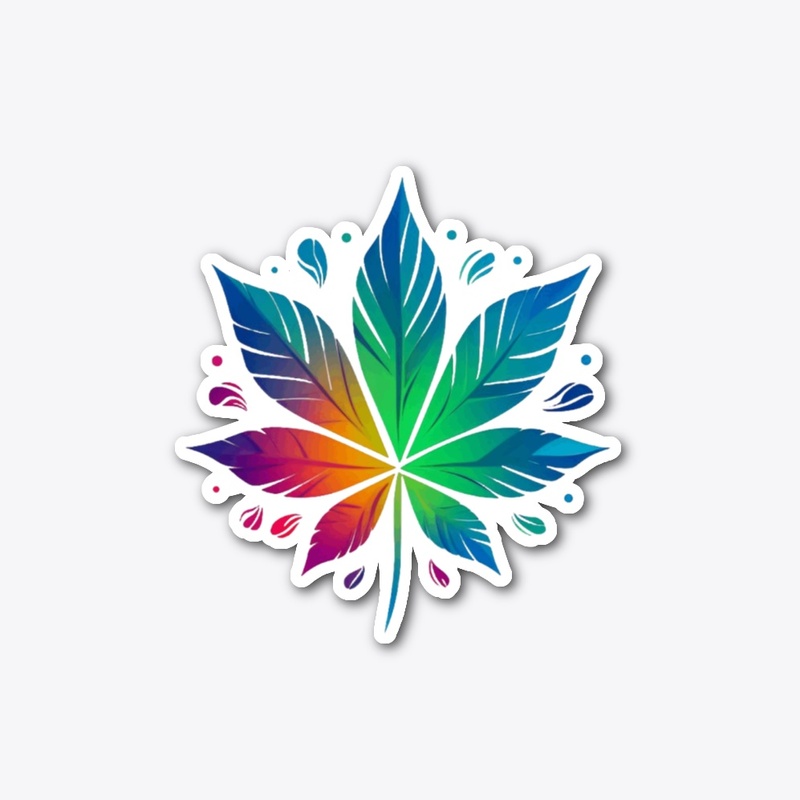 Ombre Rainbow Canna Leaf