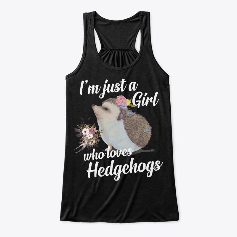 Girl Loves Hedgehogs Watercolor Style