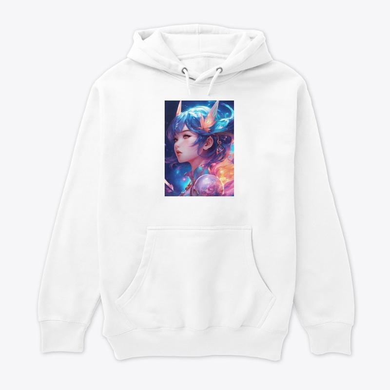 Abstract style anime art  magical girl 