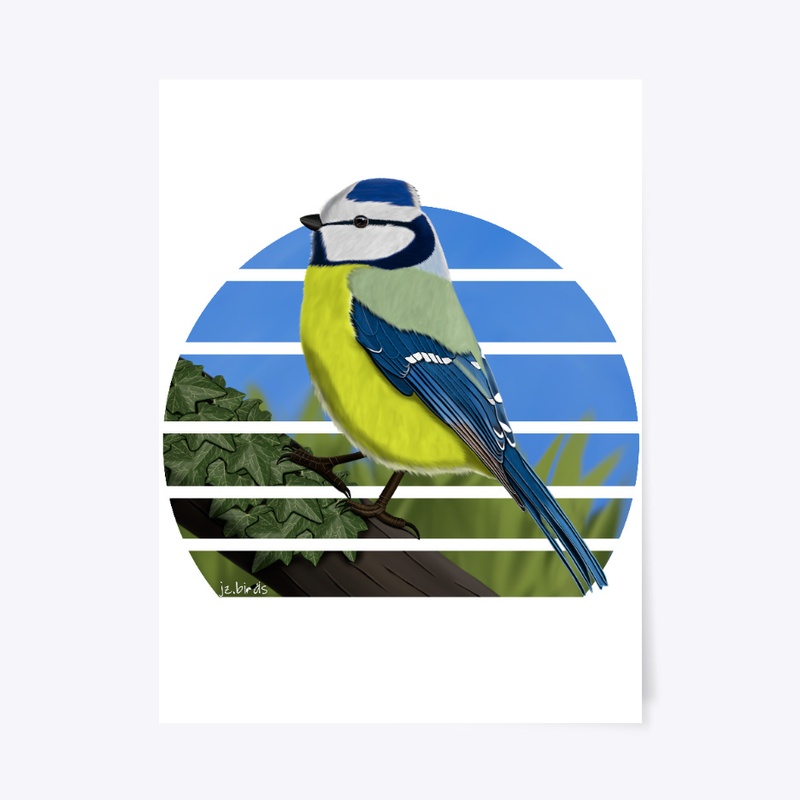 jz.birds Blue Titmouse Bird Design