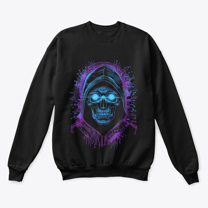 Glitch Hacker Skull – Cyberpunk Style