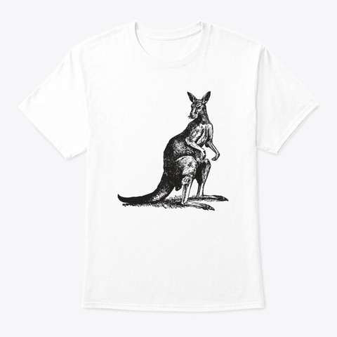 Kangaroo White T-Shirt Front