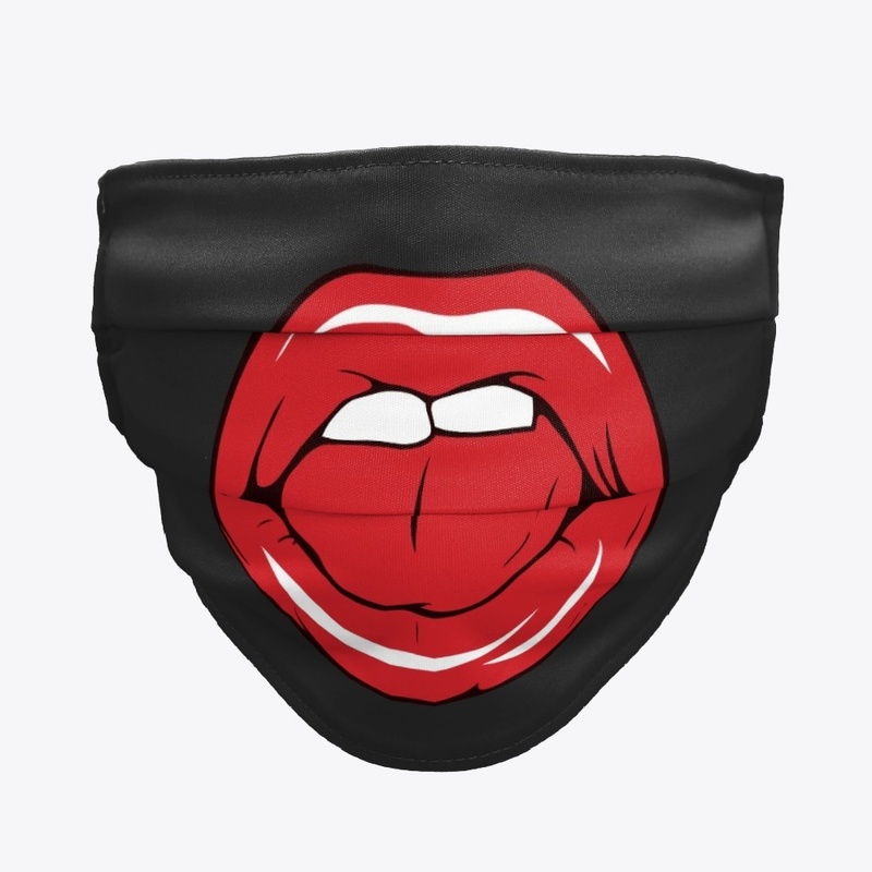 Wide open Red Lips Face Non Medical Mask