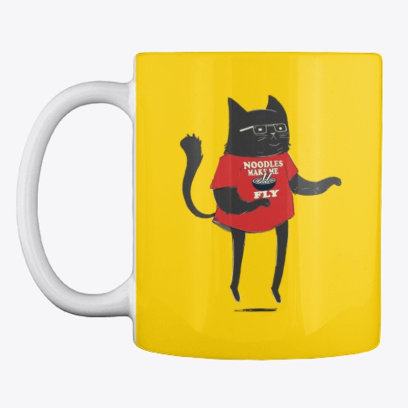 Noodle lover cat