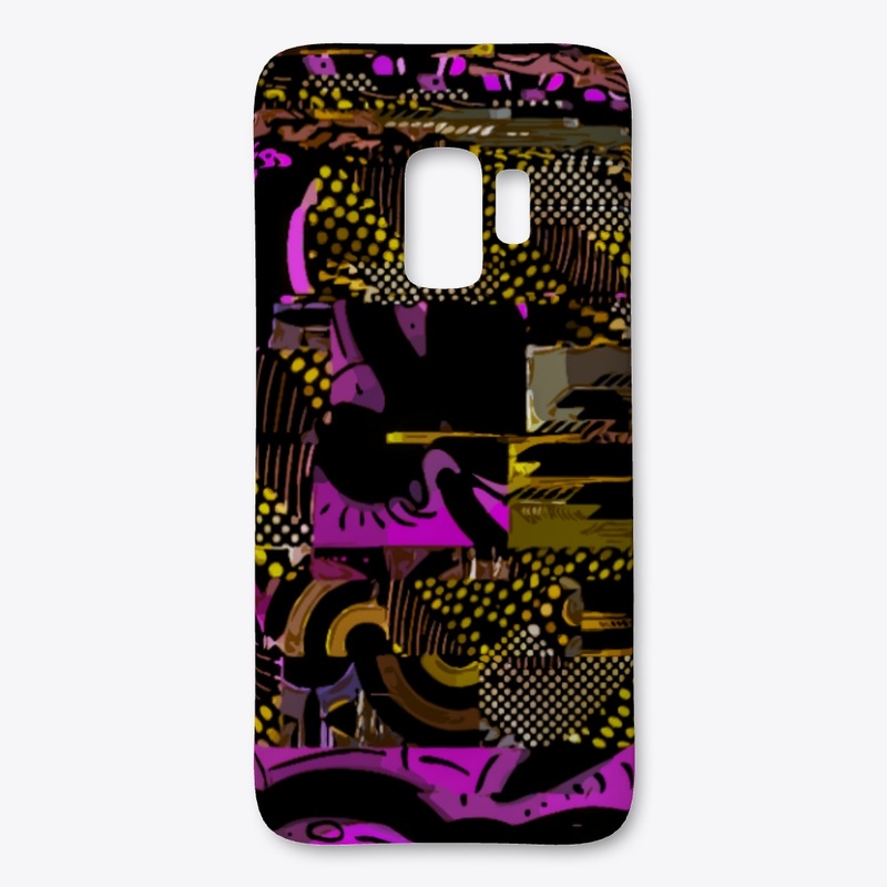 Pink Gold Glitched Pattern 