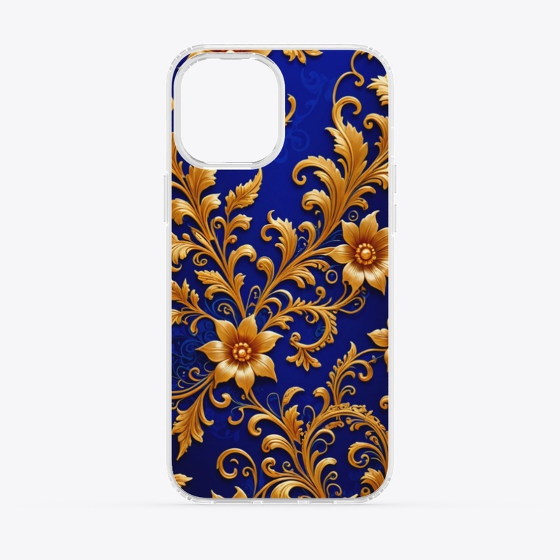 Regal Flourish: Lux Gold on Royal Blue