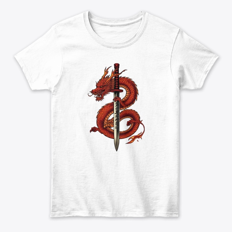 Japanese Dragon & Sword Graphic 🐉
