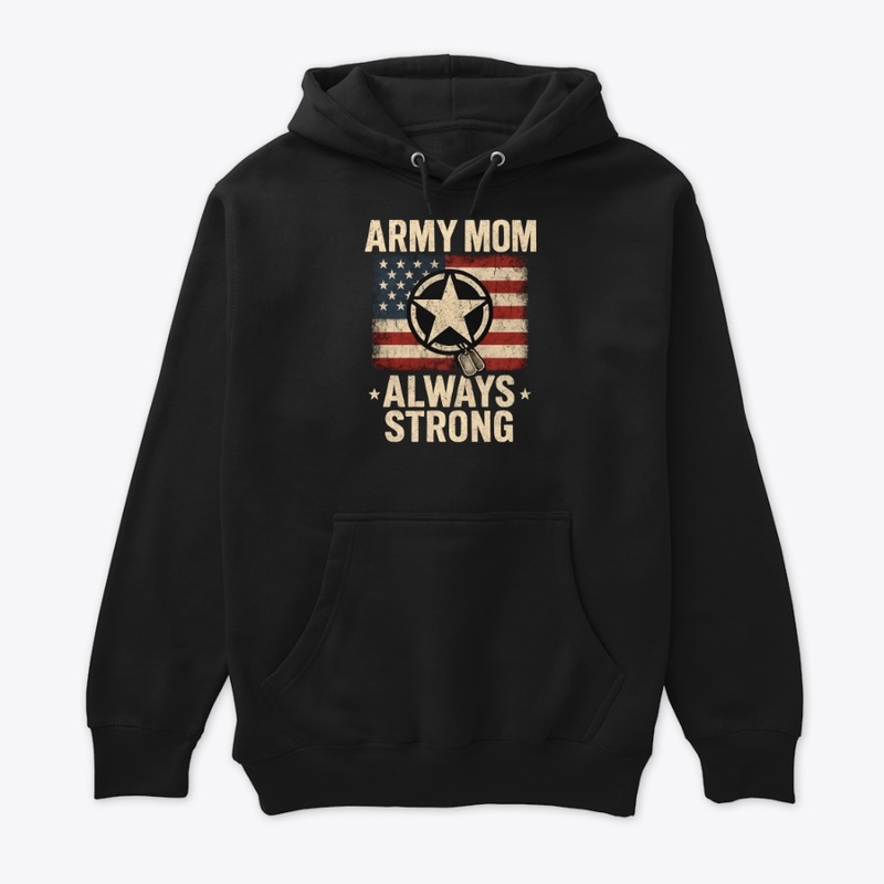 Army Mom Strong USA Flag Graphic