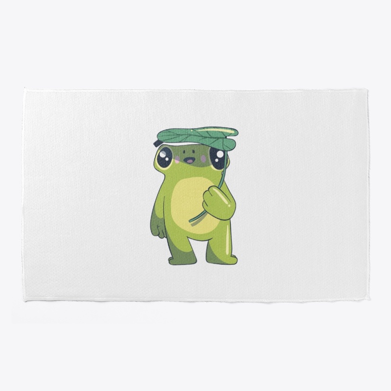 Frog Under Leaf