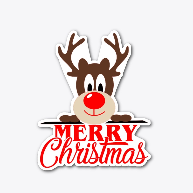 Merry Christmas Reindeer, big red nose