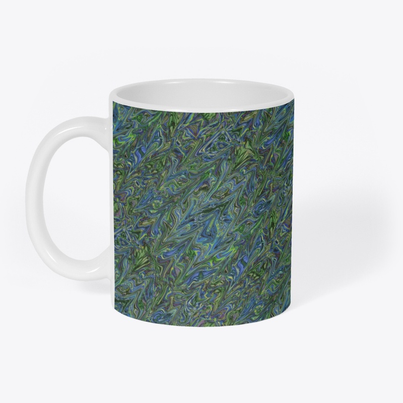 Blue Green Liquid Marbling