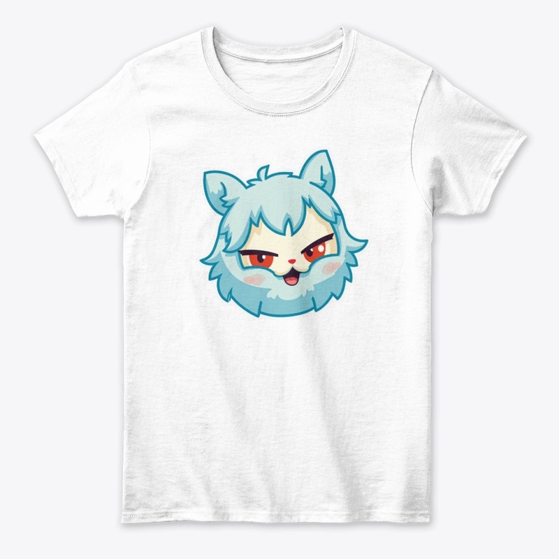 Adorable Blue Cat Face Cartoon Design