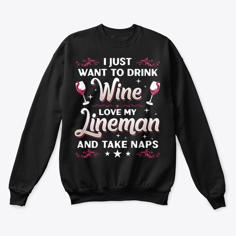 Funny Lineman's Wife And Wine Lover Gift