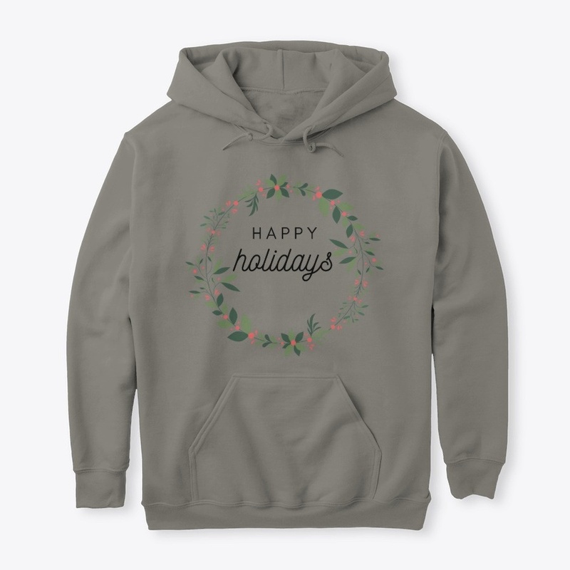 Happy Holidays Wreath Hoodie Sweatshirt