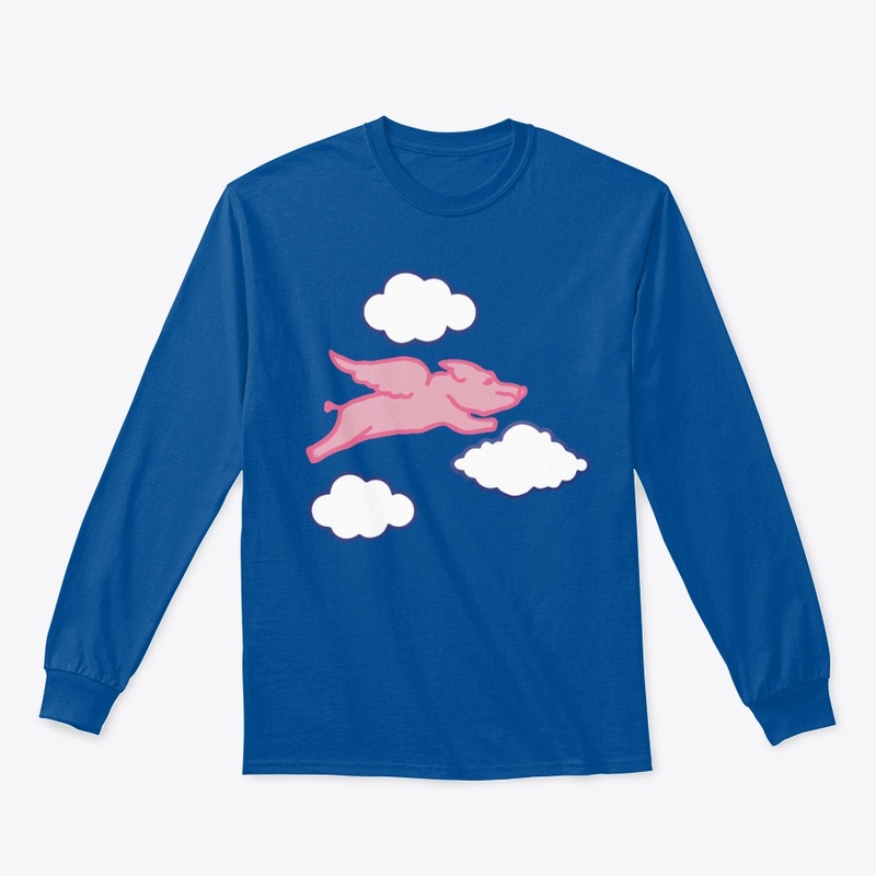When Pigs Fly Whimsical Sky Illustration