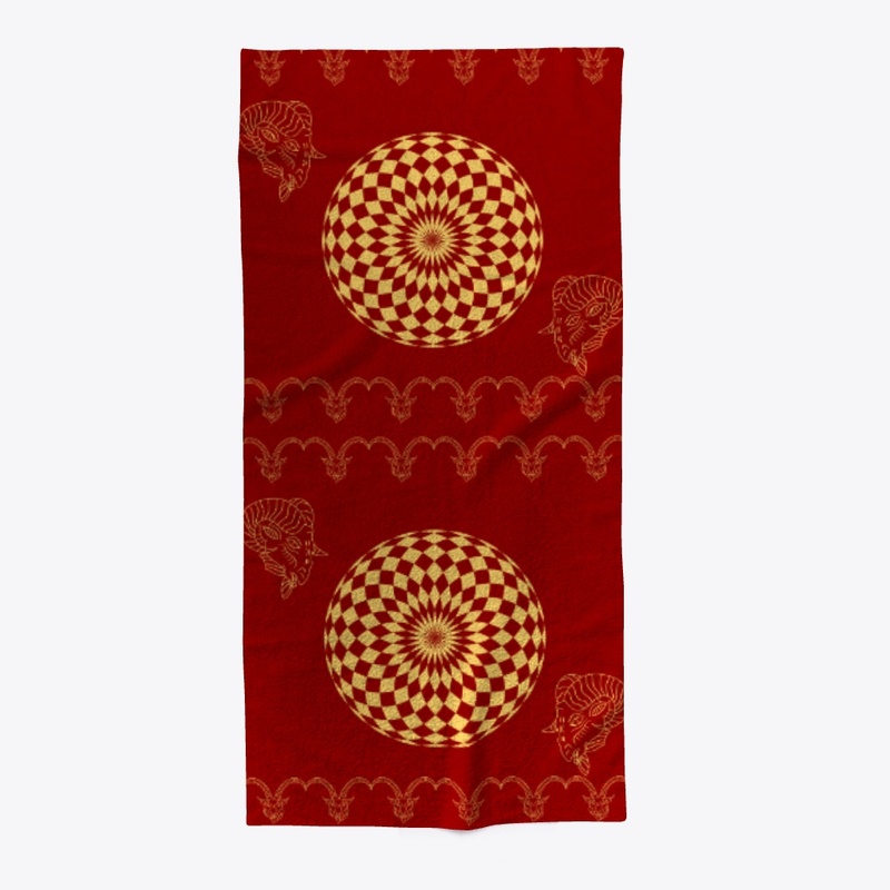Golden goat and mandala 