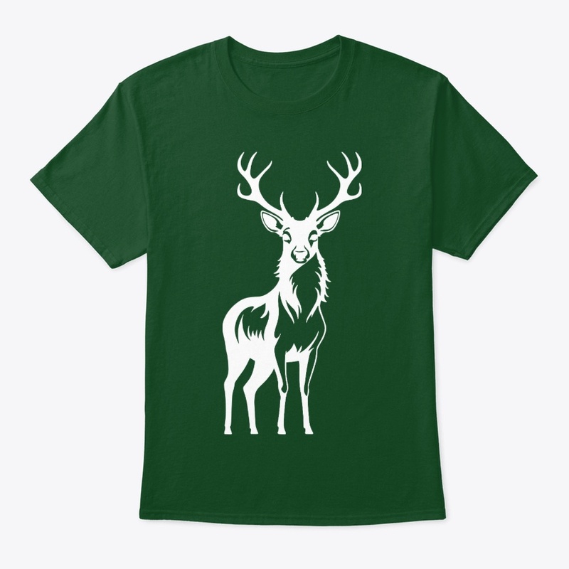 Majestic deer roaming, dark color tee