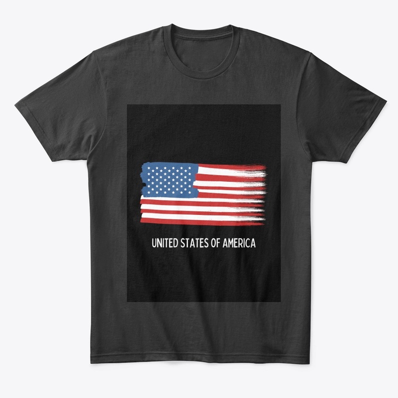 "united states america" black t-shirt