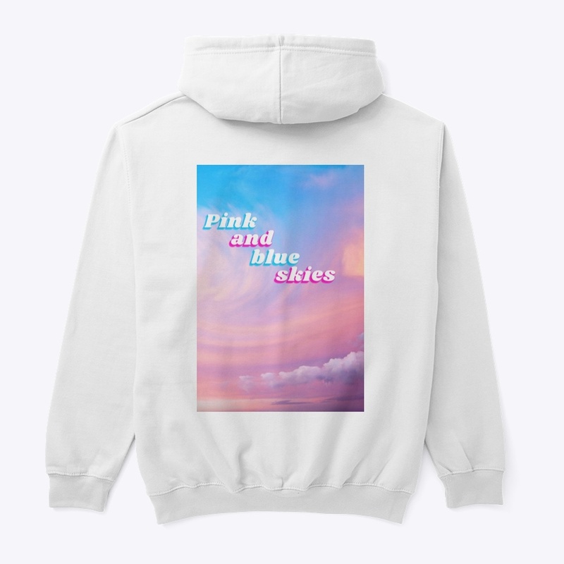pink and blue skies hoodie 