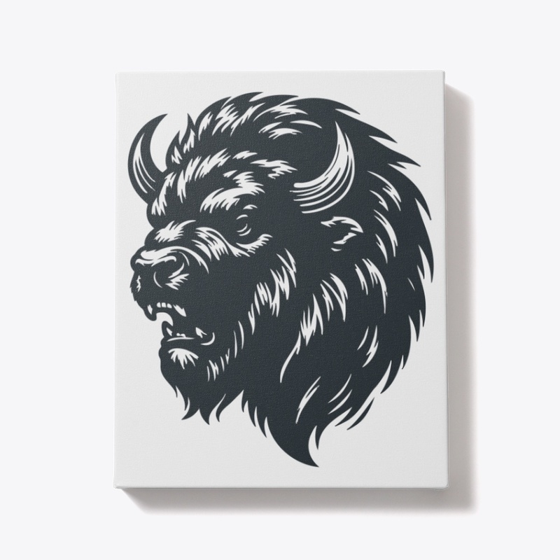 Untamed Bison Head Art