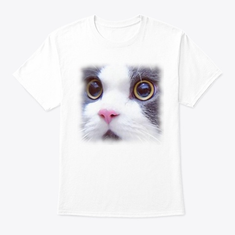 Cat White áo T-Shirt Front