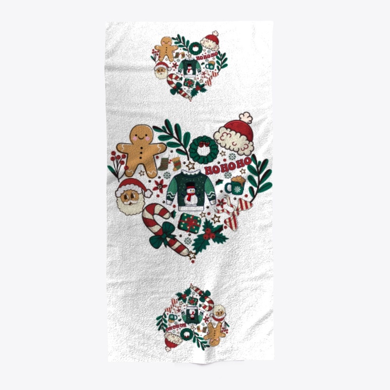 Modern Retro Christmas Groovy Love Shape