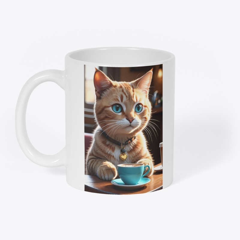 Cat with coffee