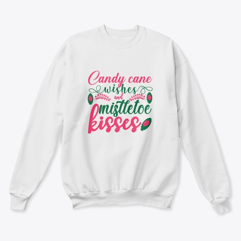 Candy Cane Wishes Mistletoe Kisses Xmas