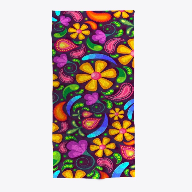 Floral Bath and Beach Towel 
