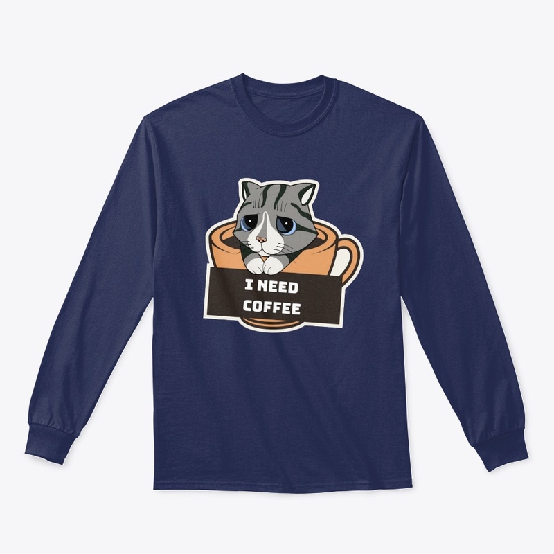 Cute Cat Need Coffee