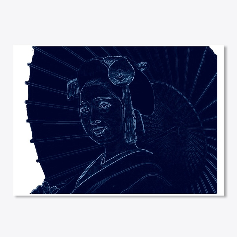 Japanese Geisha - Blue