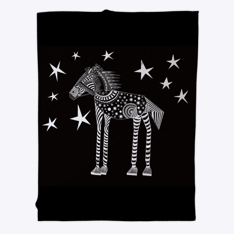 Doodle horse and stars...