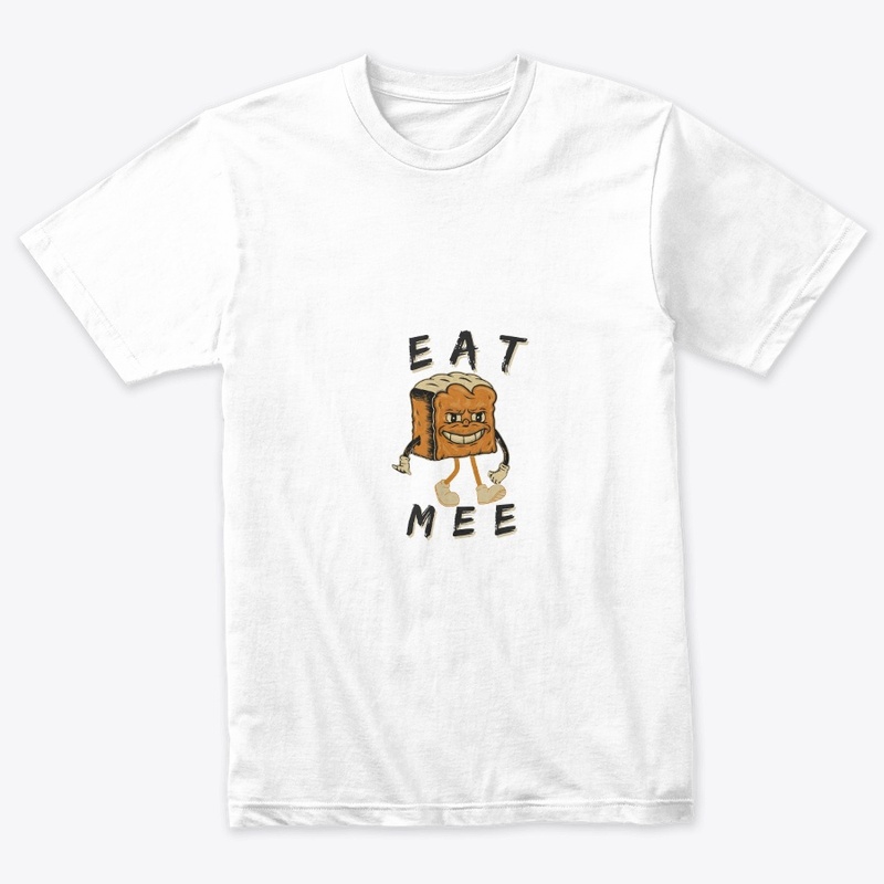 Eat me cartoon bread t-shirt design 