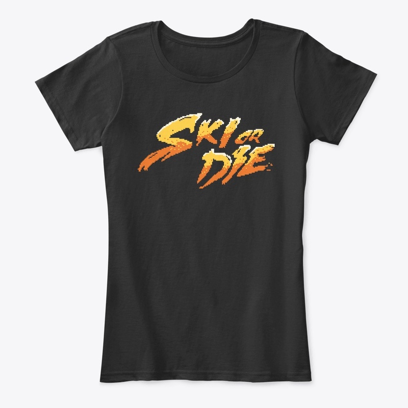 Sun Fire Ski or die Pixel art Logo