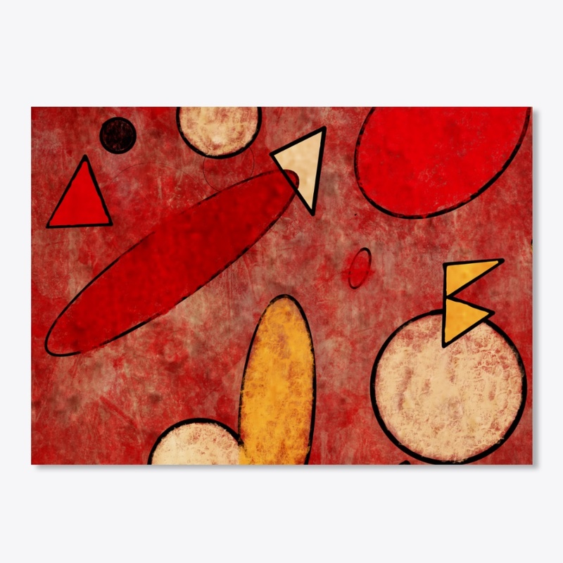 Circular Pattern Abstract Red Fall Tee
